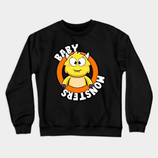 Yellow Baby Monster with Bunny Teeth Crewneck Sweatshirt